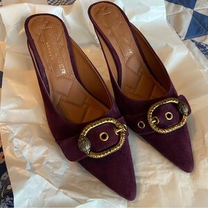Mayfair Mule Heel - wine by Kurt Geiger - size 39 - EUC